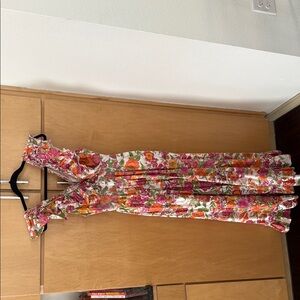 Floral Maxi Dress with Ruffle Sleeves